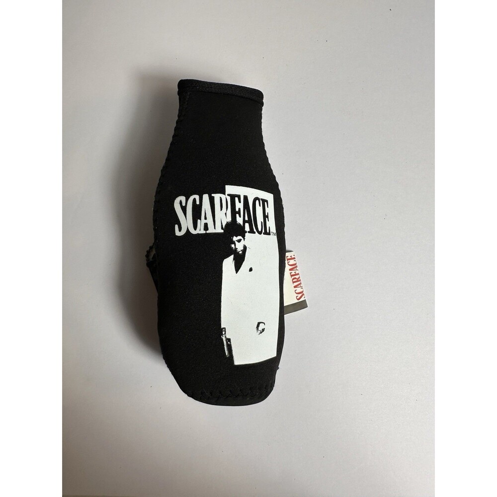 Scarface Zipper Black Long Neck Bottle Koozie